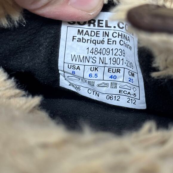 Sorel Slimpack Pac Short NL1901-239 Brown Leather Duck Snow Boots Women's Size 8 - Picture 10 of 10